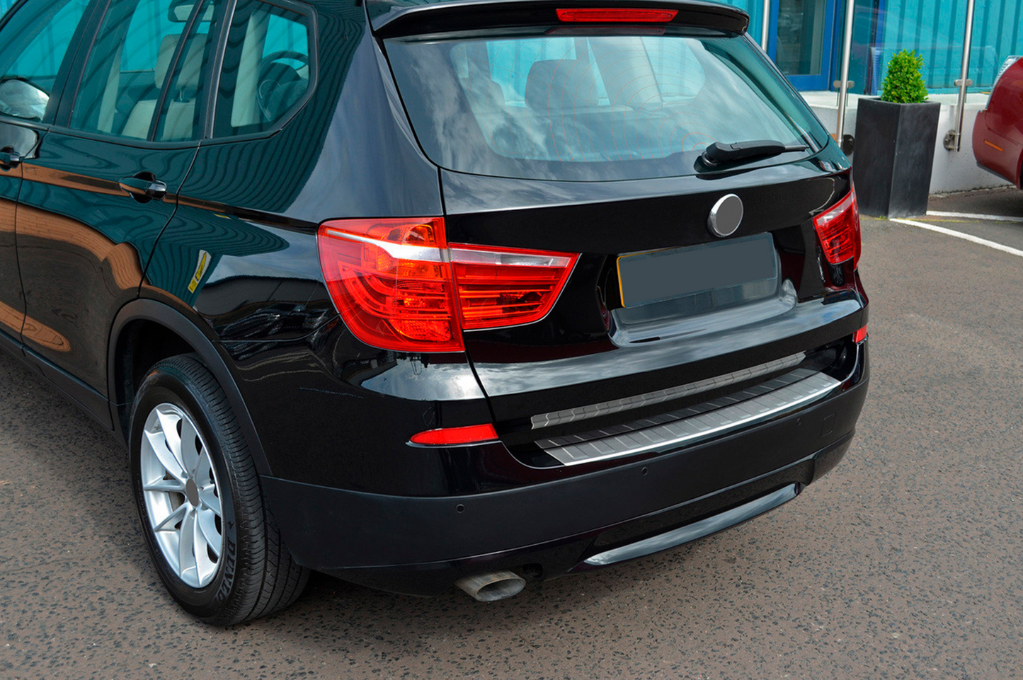 Stainless Steel Rear Bumper Protector OmsaLine (matte, stainless) for BMW X3 F25 2011-2018 - image 5