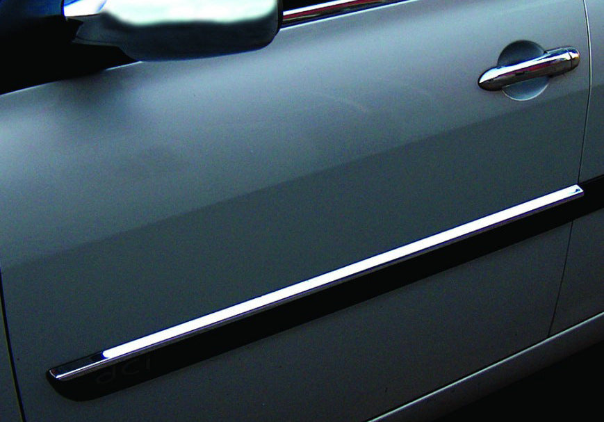 Slim Door Moldings 2006-2010 (4 pcs, Stainless Steel) for Renault Megane II 2004-2009 - image 1