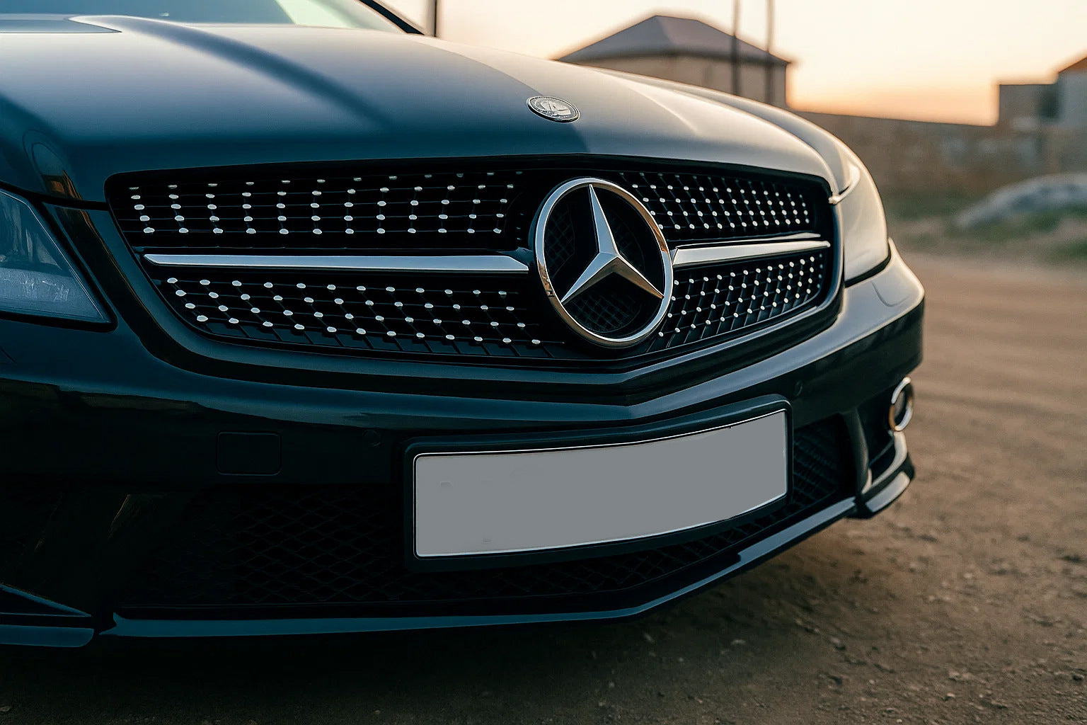 Front Grille Diamond Black (2008-2011) for Mercedes SL R230 2001-2011 - image 1