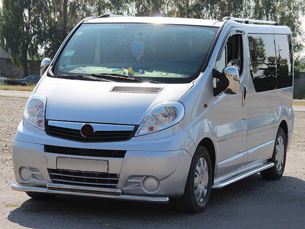 Front protection ST014 (stainless steel) for Renault Trafic 2001-2015 - Reelken Auto