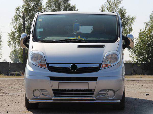 Front protection ST014 (stainless steel) for Renault Trafic 2001-2015 - Reelken Auto