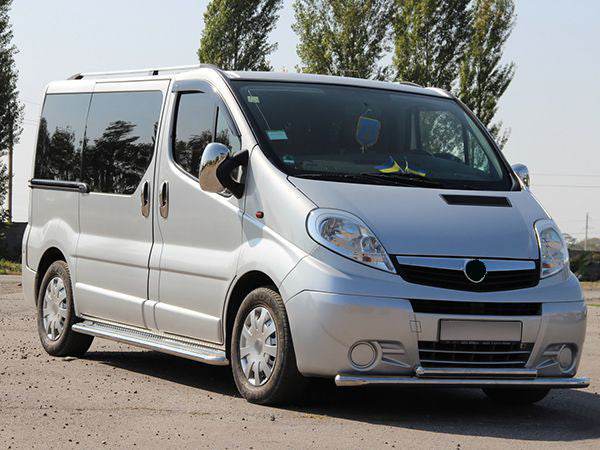 Front protection ST014 (stainless steel) for Renault Trafic 2001-2015 - Reelken Auto