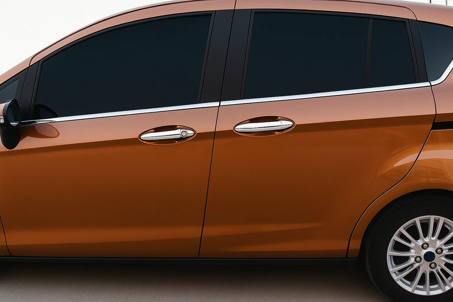 Chrome Door Handle Covers (4 pcs, Stainless Steel) for Ford B-Max 2012-2017 - image 1