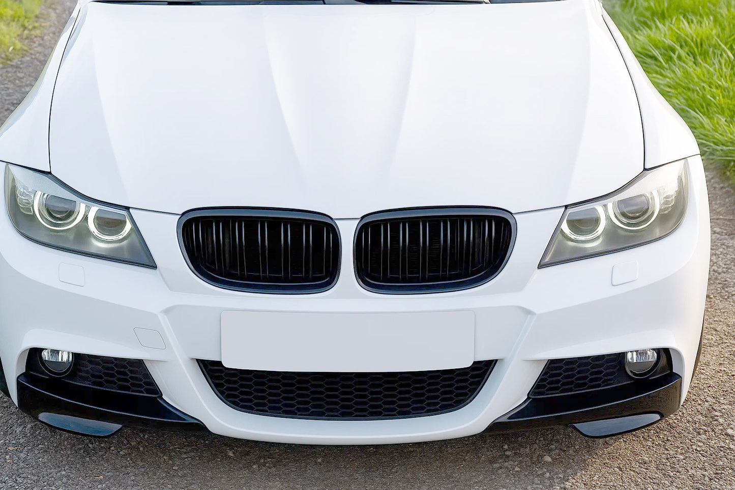 Kidney Grilles M-Look (for E-90/91, 2008-2011, Gloss Black) for BMW 3 Series E-90/91/92/93 2005-2011 - image 1