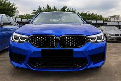 Diamond Silver Kidney Grilles (Black Surround) for BMW 5 Series G30/31 2017-2023 - image 1