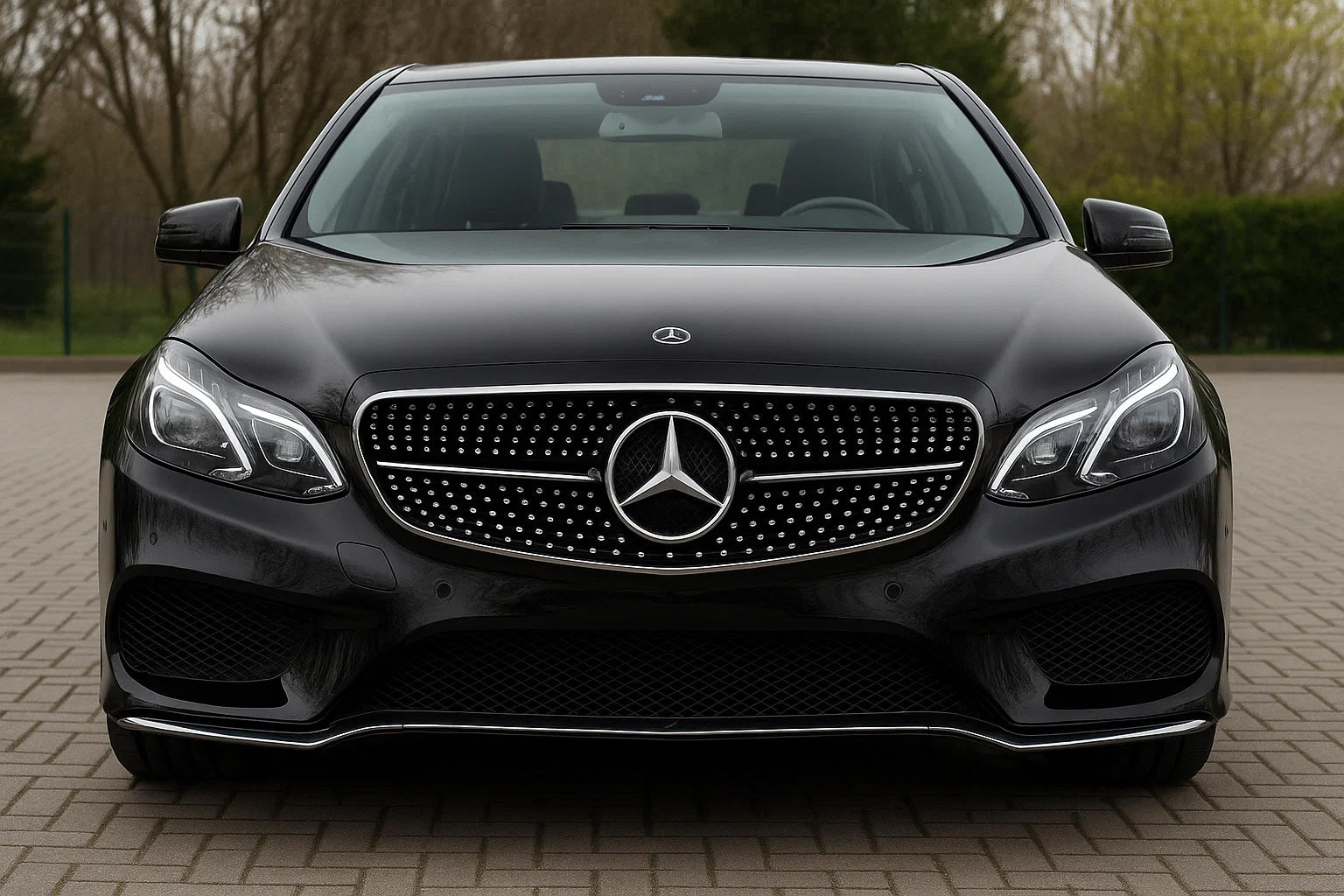 Front Grille Diamond Black (for Avantgarde and AMG-Line, 2013-2016) for Mercedes E-сlass W212 2009-2016 - image 3