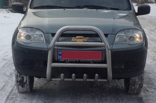 Bull Bar QT007 (Stainless Steel) for Chevrolet Niva 1998-2020 - image 2
