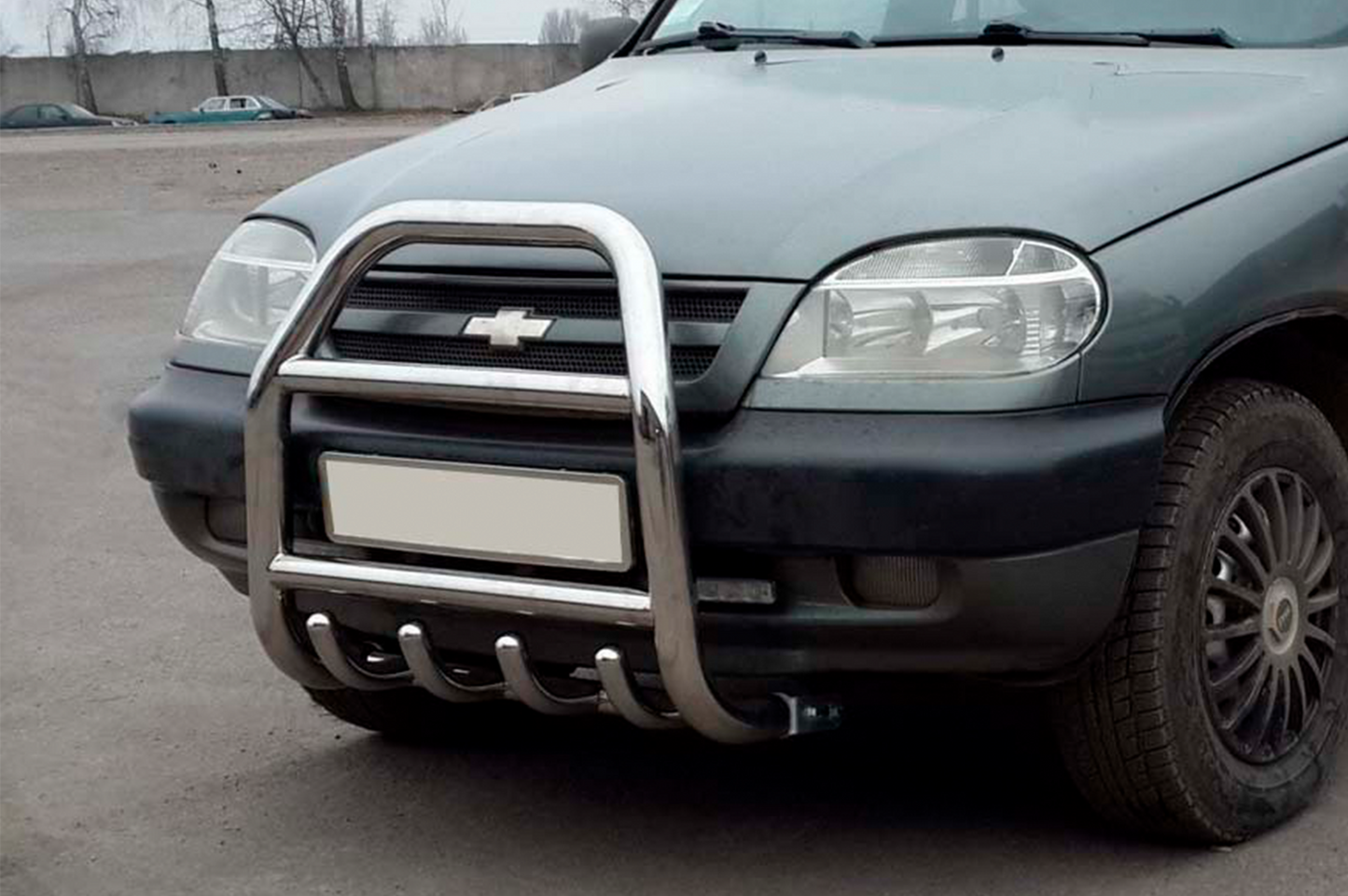 Bull Bar QT007 (Stainless Steel) for Chevrolet Niva 1998-2020 - image 1