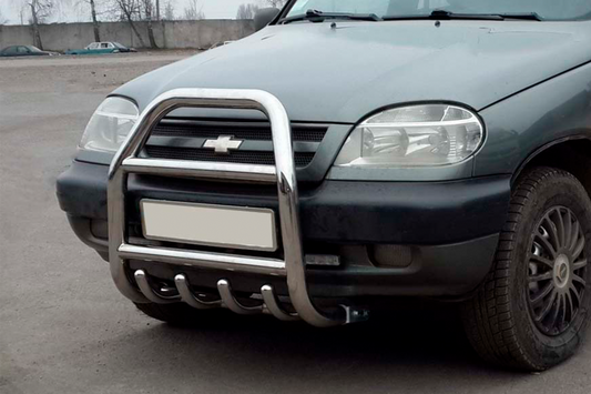 Bull Bar QT007 (Stainless Steel) for Chevrolet Niva 1998-2020 - image 1