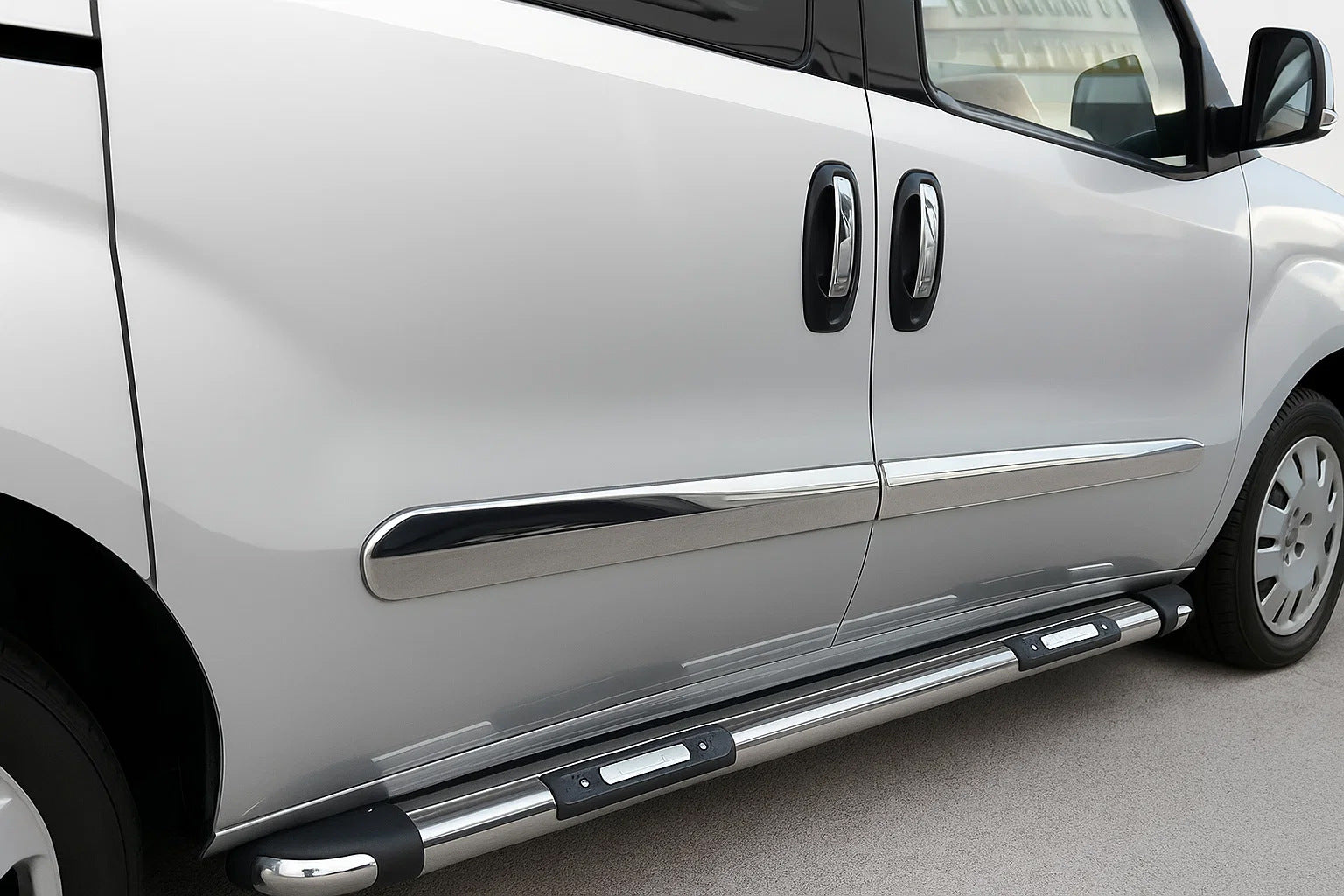 Door Moldings Stainless Steel (4 pcs) for Fiat Doblo II 2010-2022 - image 1