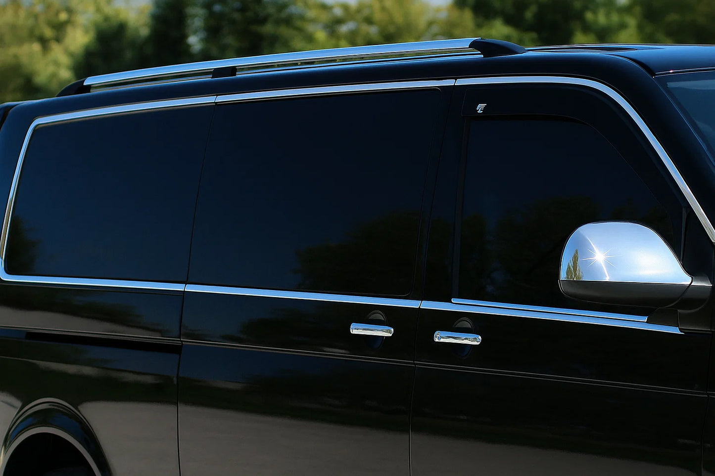 Full window trim set (14 pcs, stainless steel) for Volkswagen T5 Caravelle 2004-2010 - image 1