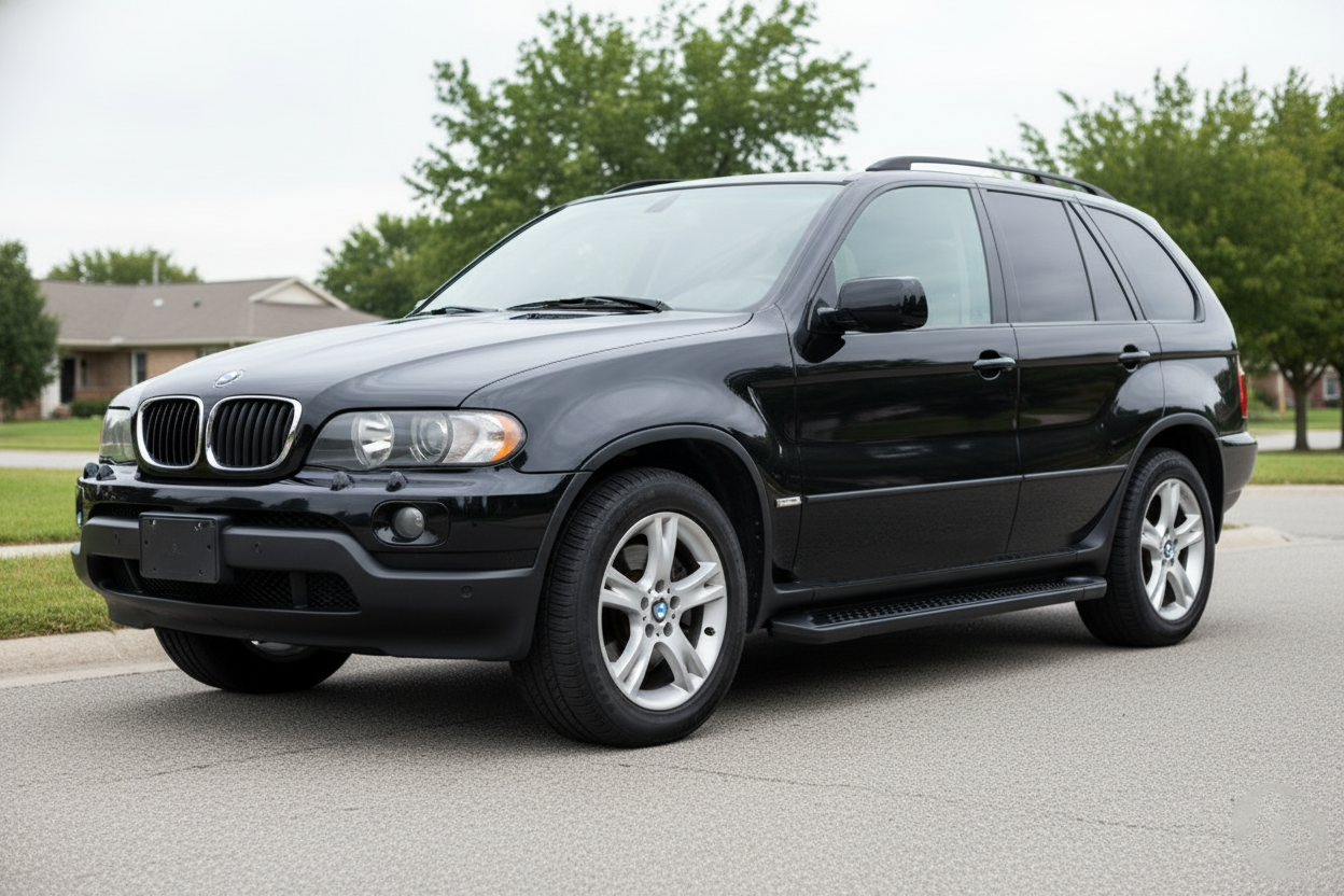Side Steps Allmond Black (2 pcs, aluminum) for BMW X5 E53 1999-2006 - image 1