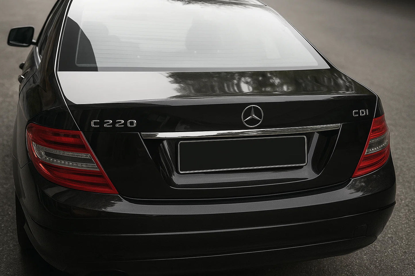 Chrome trim above license plate (stainless steel) for Mercedes C-class W204 2007-2015 - image 1