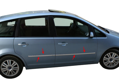 Door Mouldings Stainless Steel (4 pcs) for Ford Focus II 2005-2008 - image 3