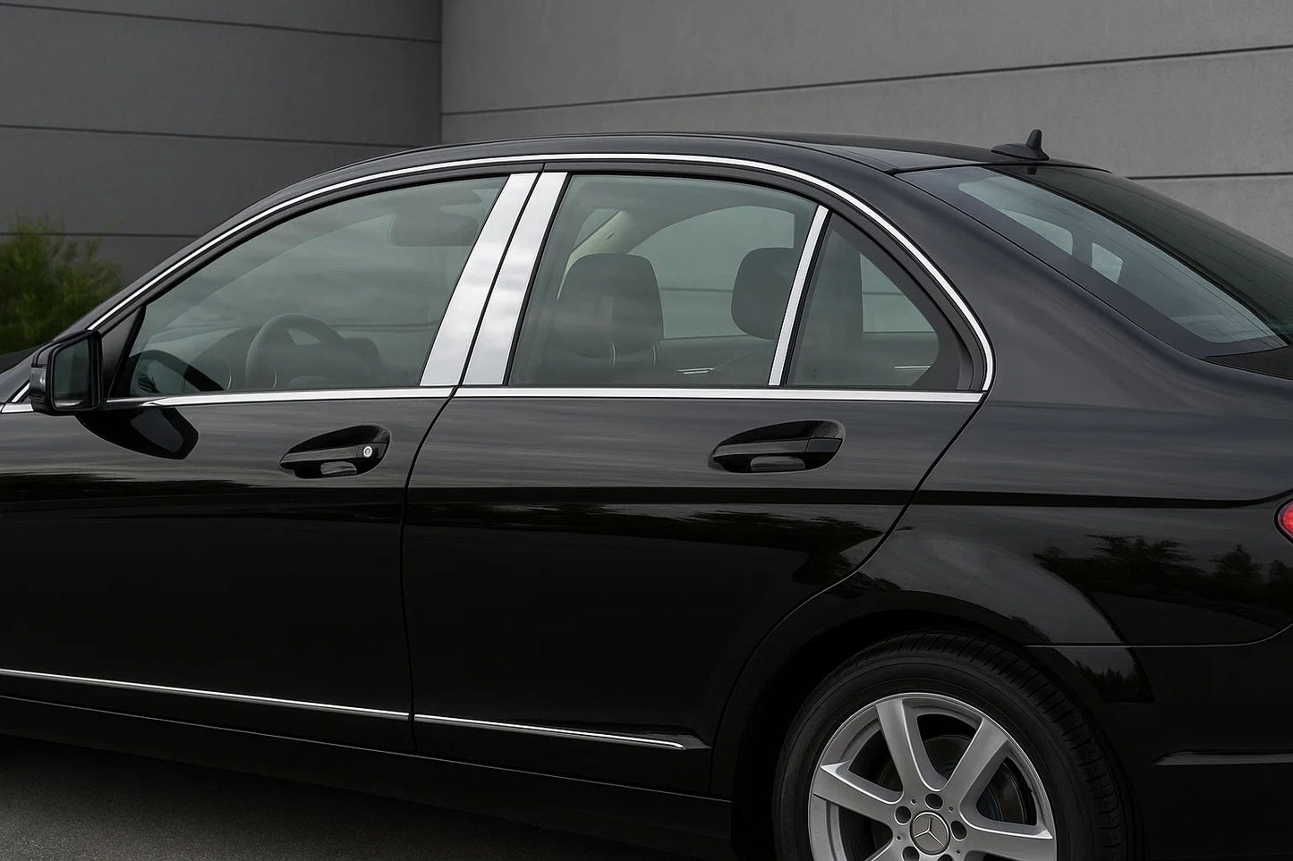 Stainless Steel Door Pillar Covers (6 pcs) for Mercedes C-class W204 2007-2015 - image 1