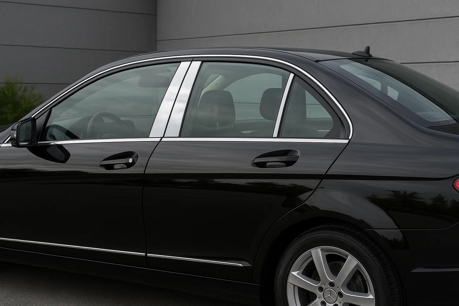 Stainless Steel Door Pillar Covers (6 pcs) for Mercedes C-class W204 2007-2015 - image 1