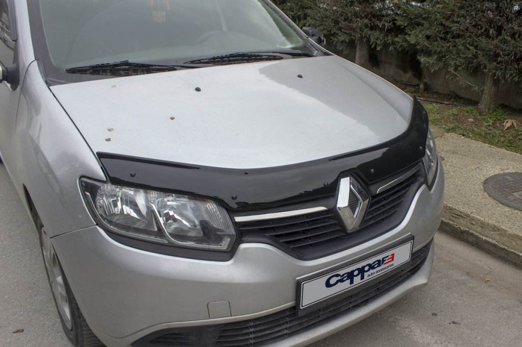 The hood deflector (EuroCap) for Renault Logan II 2013-2022 - Reelken Auto