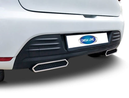 Exhaust tip trims for bumper (2 pcs, stainless steel) for Renault Clio IV 2012-2019 - image 1