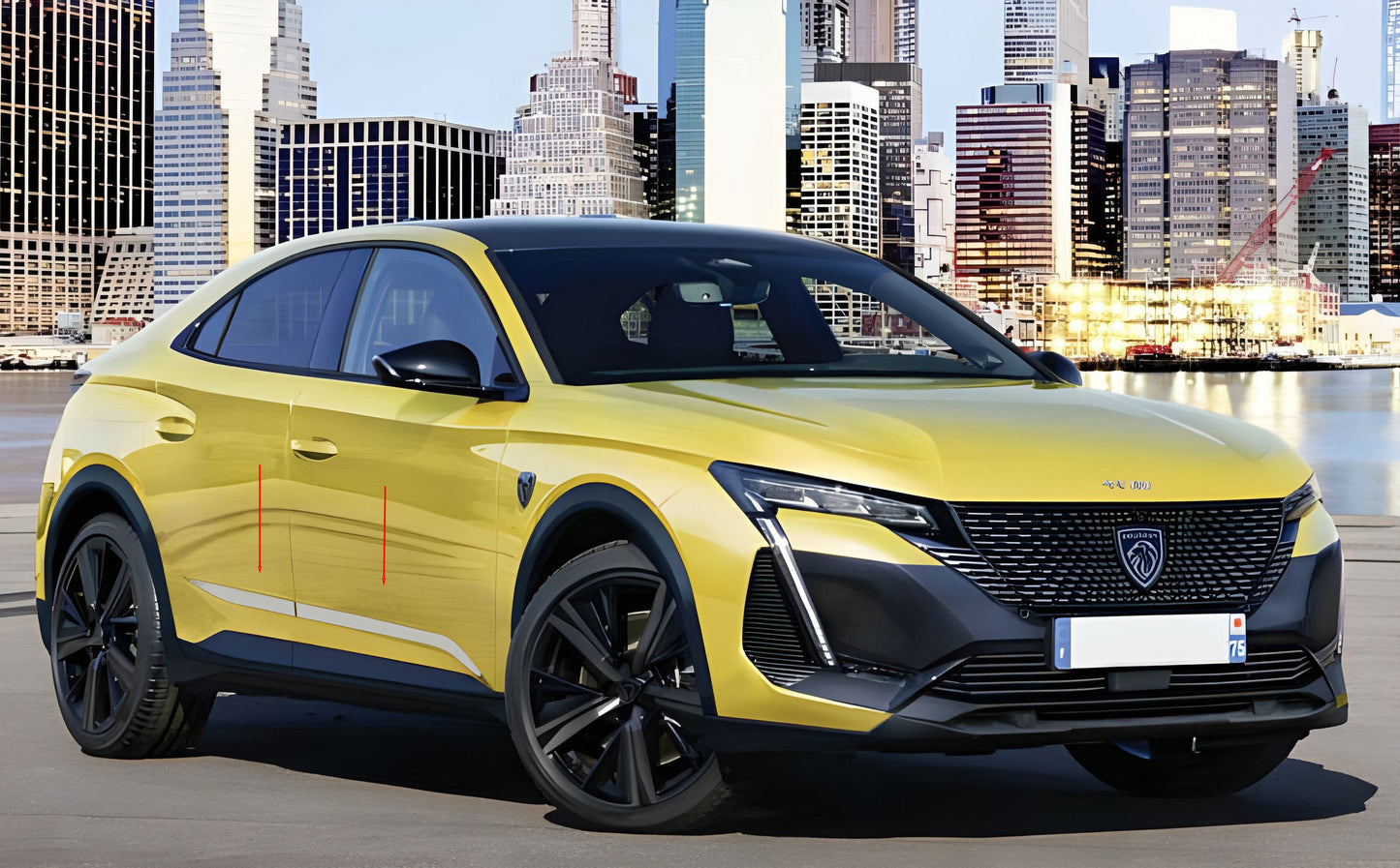 Stainless Steel Door Moldings (4 pcs) for Peugeot 408 2022- - image 1