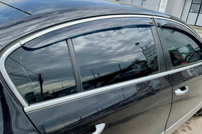 Window Deflectors with Chrome Trim SD (4 pcs, HIC) for Volkswagen Passat B6 2006-2012 - image 2