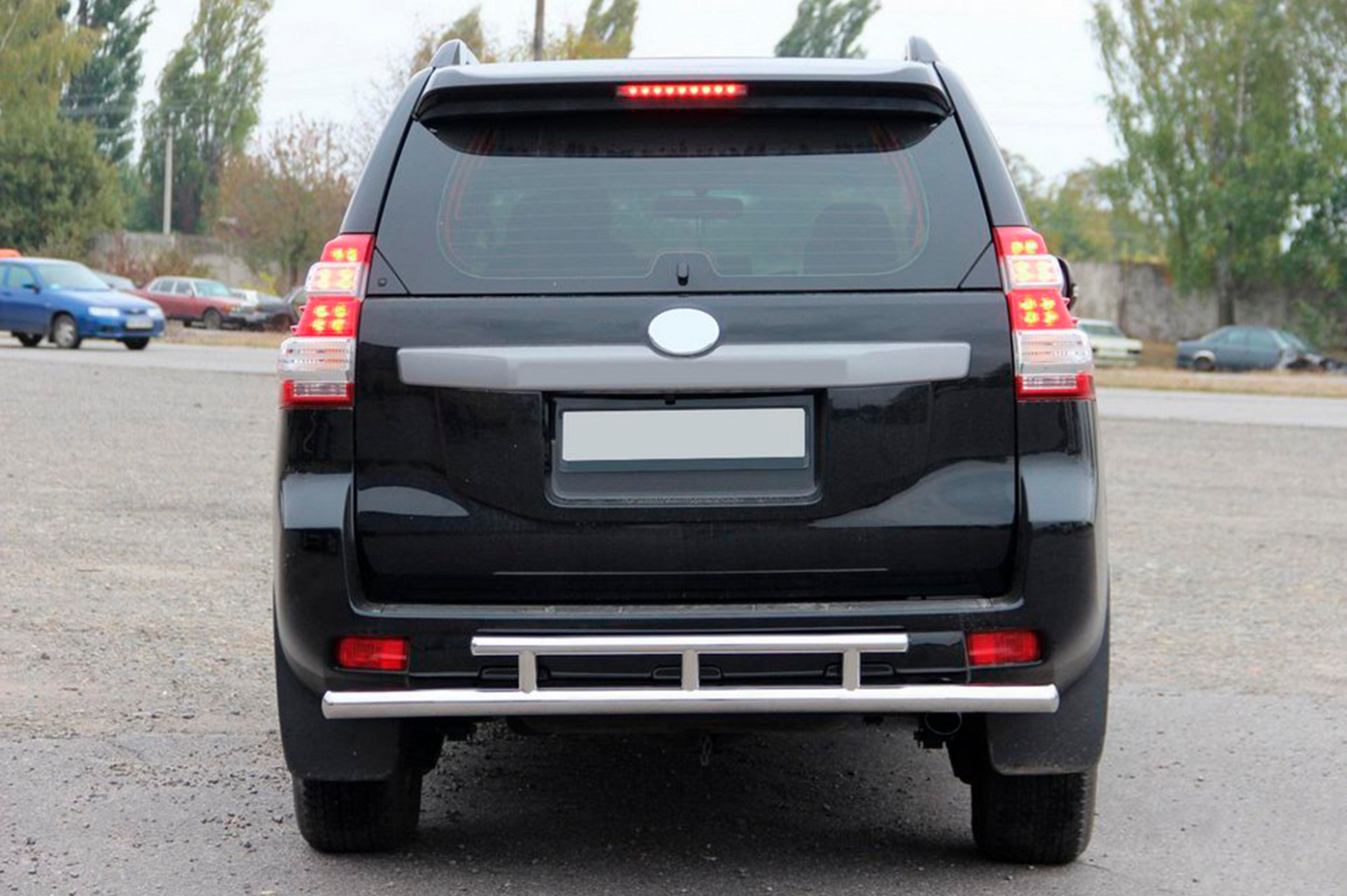 Rear Bar AK002-2v2 (Stainless Steel) for Toyota Land Cruiser Prado 150 2009-2023 - image 2