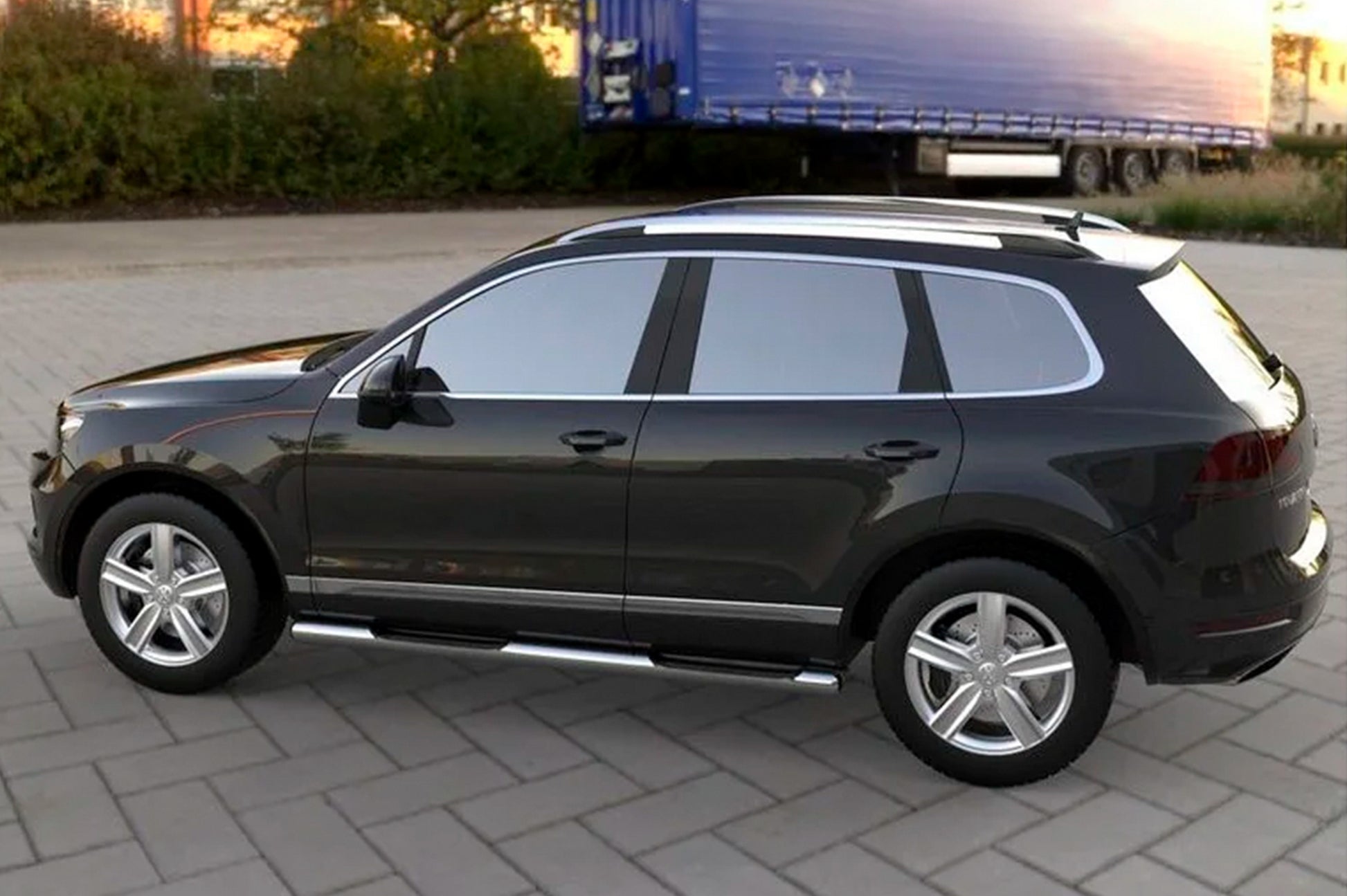 Side Bars (2 pcs, Stainless Steel) for Volkswagen Touareg 2010-2018 - image 1