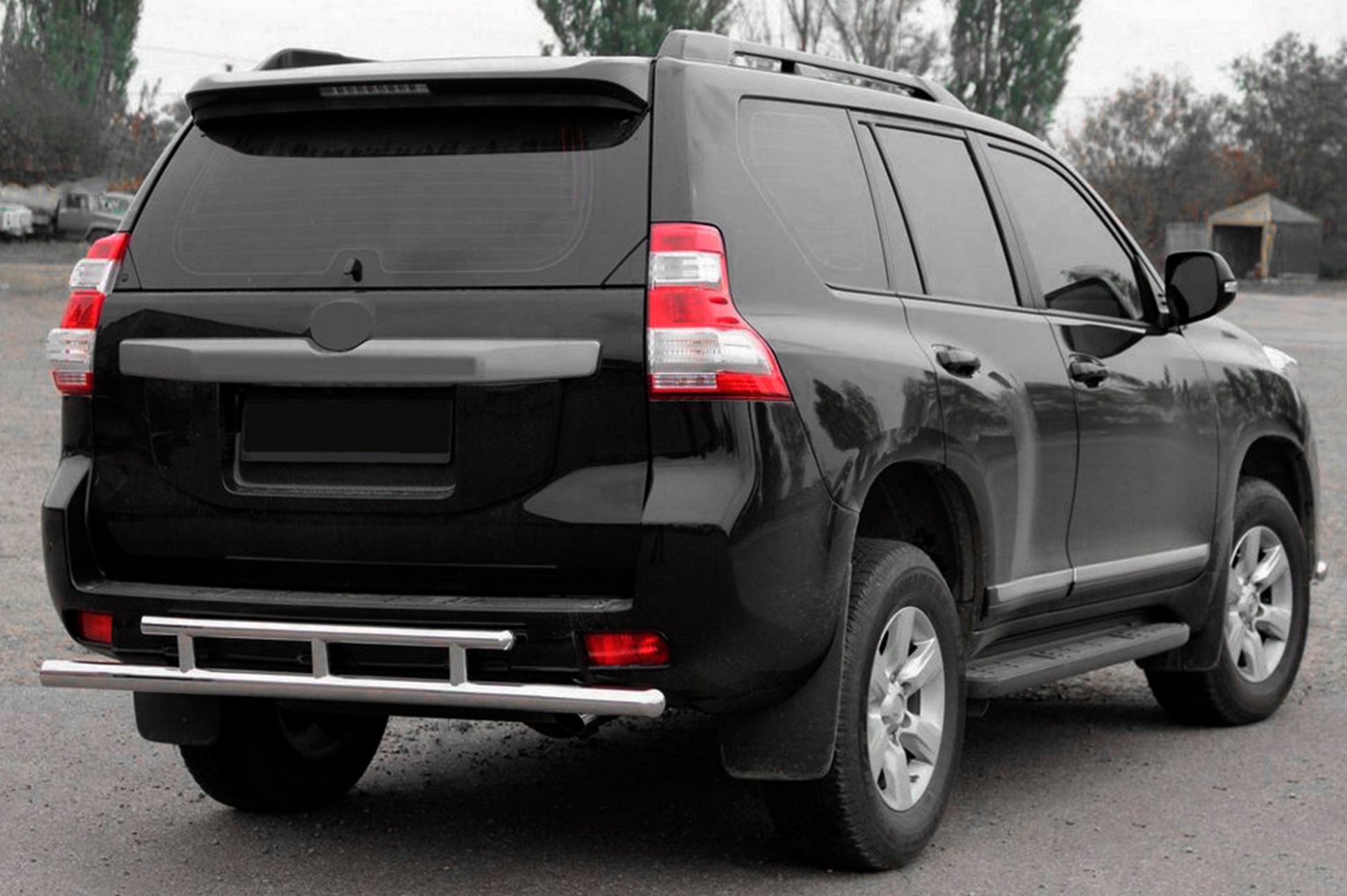 Rear Bar AK002-2v2 (Stainless Steel) for Toyota Land Cruiser Prado 150 2009-2023 - image 1