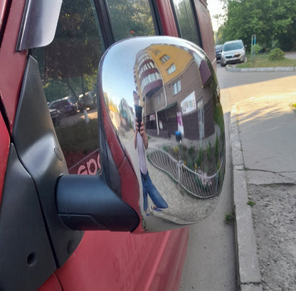 Mirror Covers (2 pcs, Stainless Steel) for Ford Transit 1991-2000 - image 2