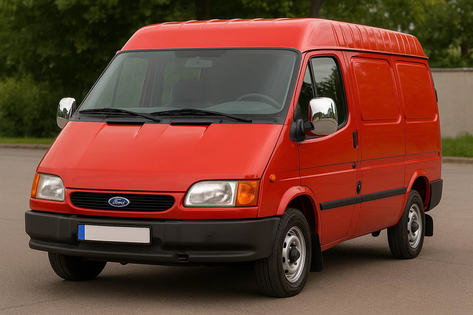 Mirror Covers (2 pcs, Stainless Steel) for Ford Transit 1991-2000 - image 1