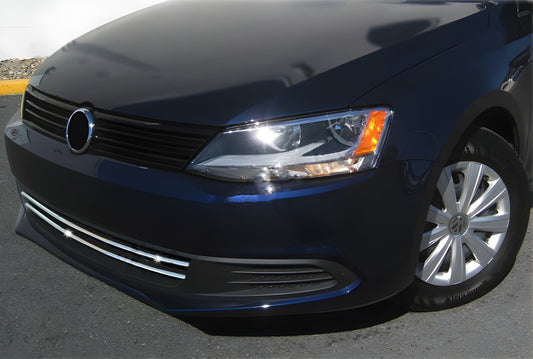 Bumper grille trims 2011-2014 (2 pcs, stainless steel) for Volkswagen Jetta 2011-2018 - image 1