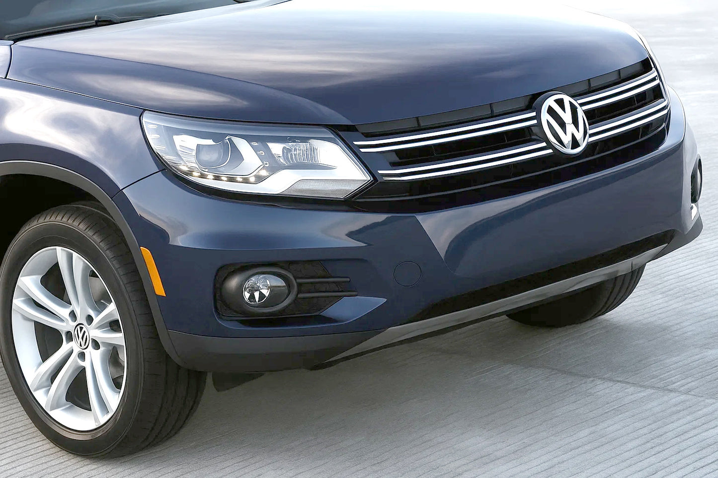 Front lip 2007-2010 (stainless steel) for Volkswagen Tiguan 2007-2016 - image 1