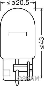 Indicator lamp Osram 7505 W21W 12V 21W W3x16d (1 piece) - Reelken Auto