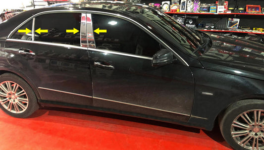 Stainless Steel Door Pillar Trim (6 pcs) for Mercedes E-сlass W212 2009-2016 - image 1