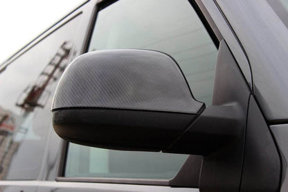Covers for mirrors (2 pcs, natural carbon) for Volkswagen Amarok 2010-2022 - Reelken Auto