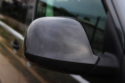 Covers for mirrors (2 pcs, natural carbon) for Volkswagen Amarok 2010-2022 - Reelken Auto