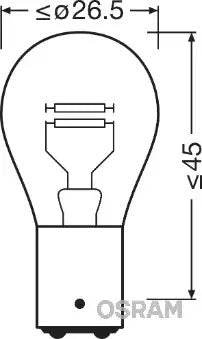 Indicator lamp Osram 7537 P21 / 5W 24V 21W BA15d - Reelken Auto