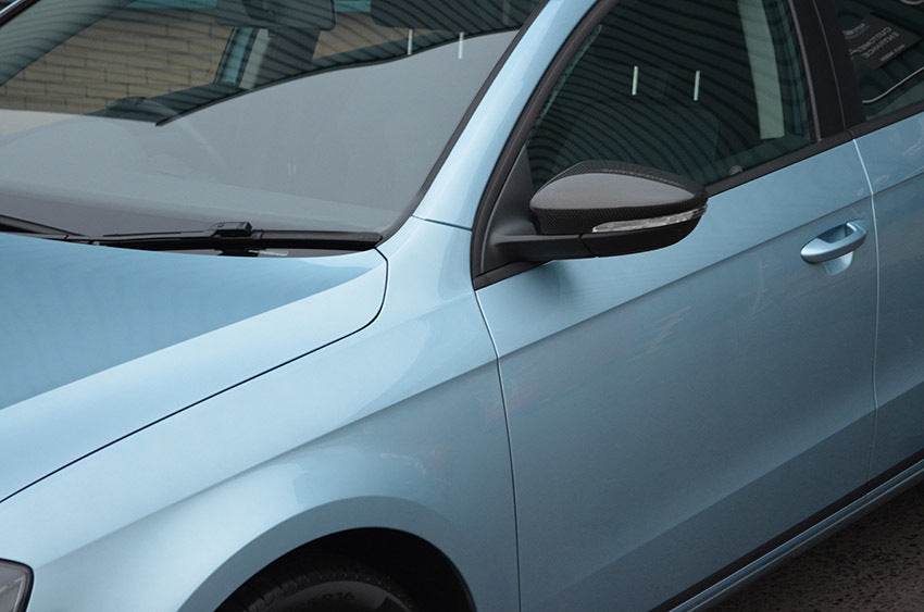 Covers for mirrors (2 pcs, natural carbon) for Volkswagen Passat CC 2008↗ - Reelken Auto