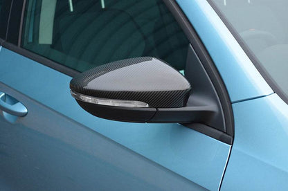 Covers for mirrors (2 pcs, natural carbon) for Volkswagen Scirocco - Reelken Auto