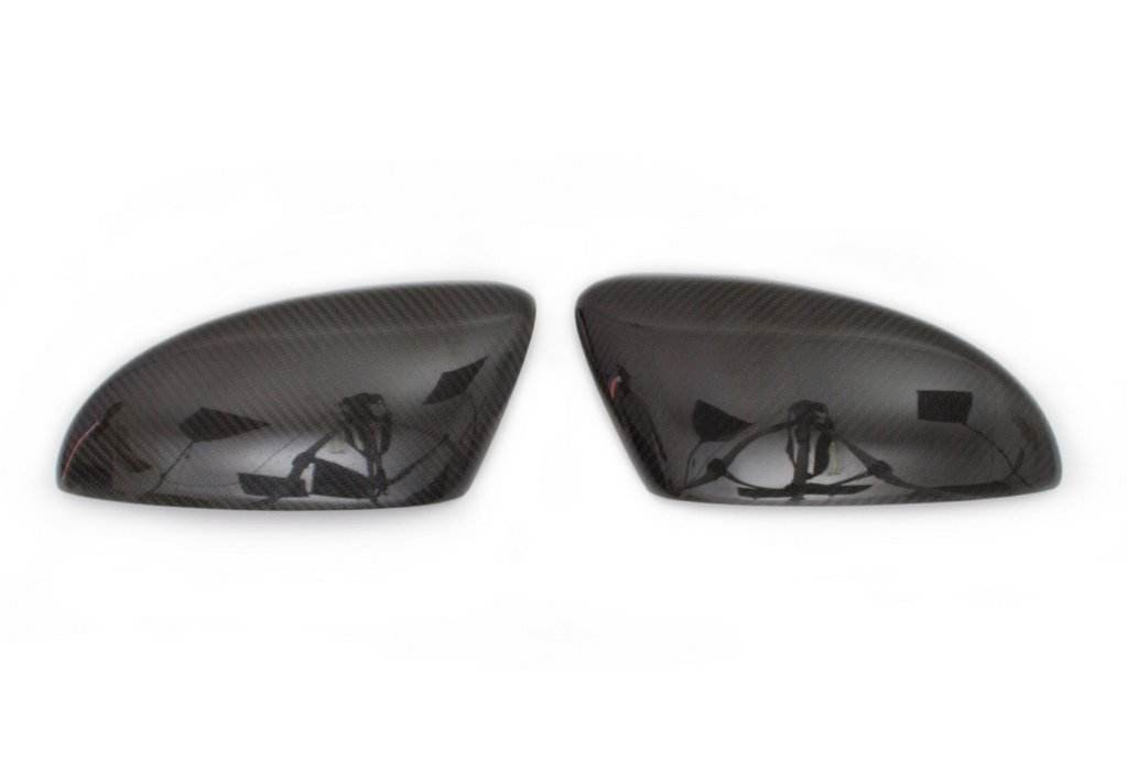 Covers for mirrors (2 pcs, natural carbon) for Volkswagen Scirocco - Reelken Auto