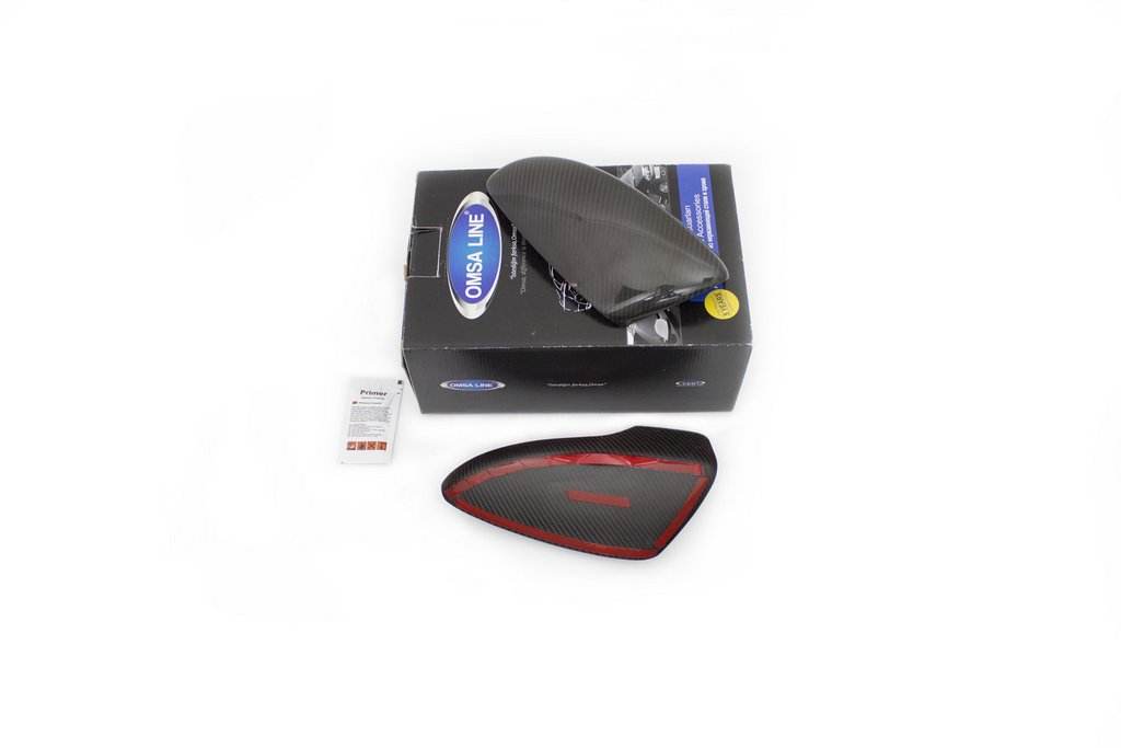 Covers for mirrors (2 pcs, natural carbon) for Volkswagen Scirocco - Reelken Auto