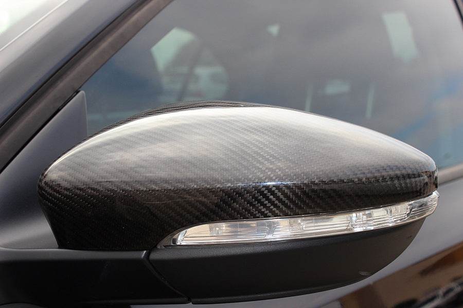 Covers for mirrors (2 pcs, natural carbon) for Volkswagen Passat CC 2008↗ - Reelken Auto