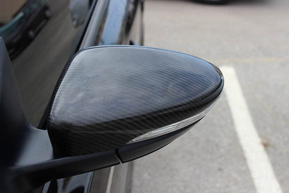 Covers for mirrors (2 pcs, natural carbon) for Volkswagen Scirocco - Reelken Auto