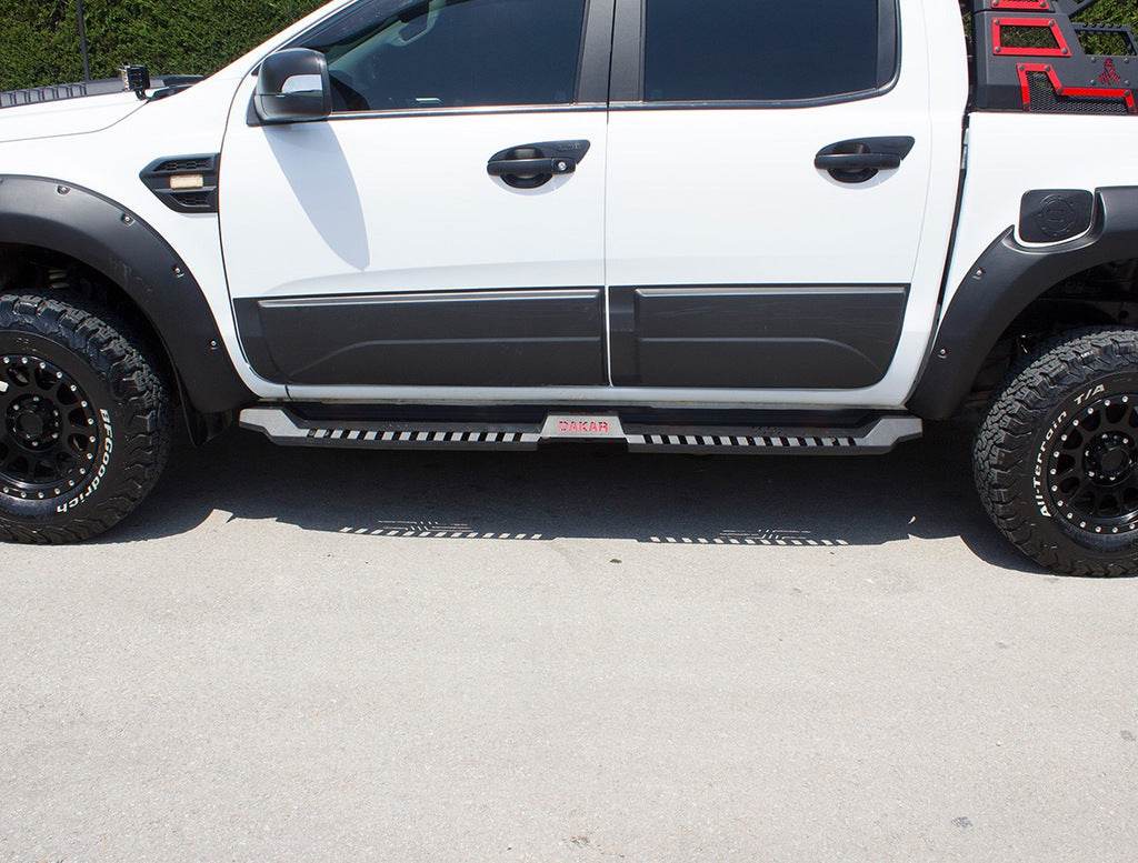 Side sills Dakar V2 without LED (2 pcs., metal) for Isuzu D-Max 2011-2019 - Reelken Auto