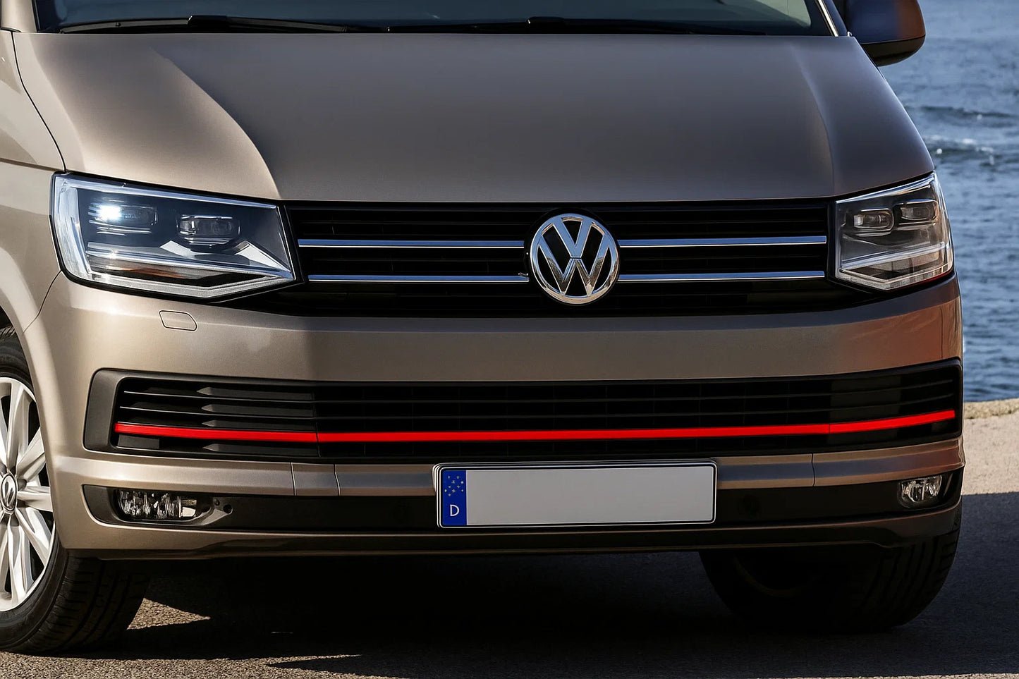 Bumper Grille Trim Covers 2015-2019 (3 pcs, Red) for Volkswagen T6 2015-2024 - image 6