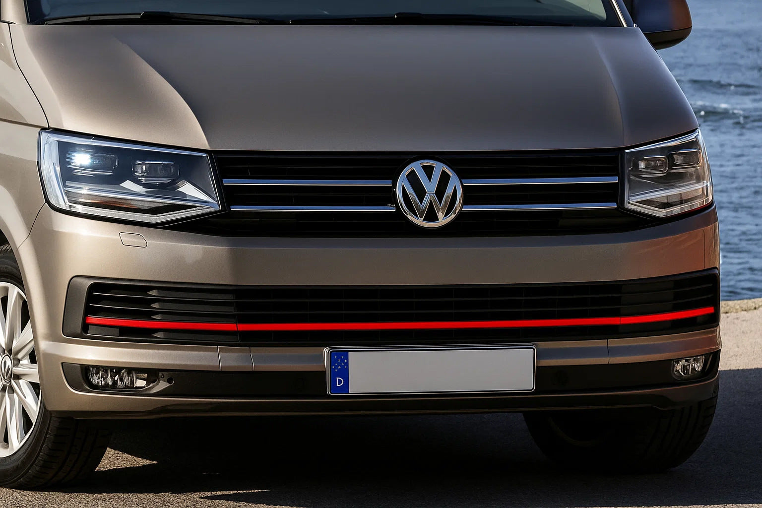 Bumper Grille Trim Covers 2015-2019 (3 pcs, Red) for Volkswagen T6 2015-2024 - image 6