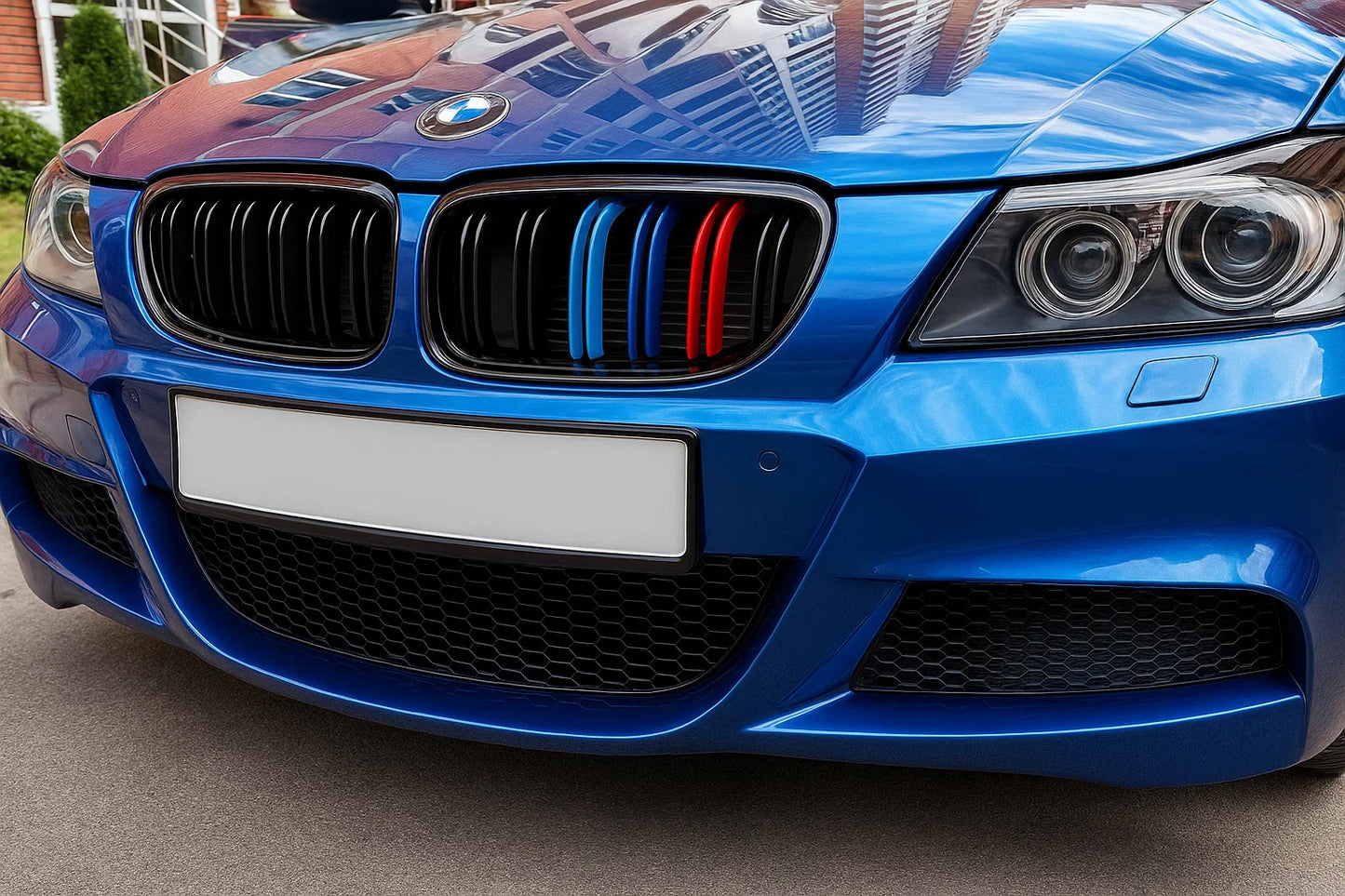 Kidney Grilles M-Look (for E-90/91 2008-2012, M-Color) for BMW 3 Series E90/E91 2005-2011 - image 1