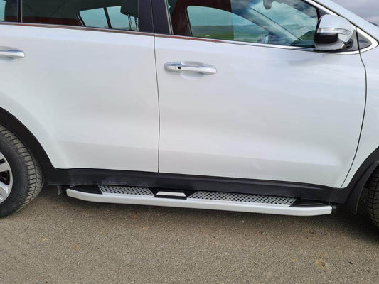 Lateral platforms Mevsim Gray (2 pieces, aluminum) for Kia Sportage 2015-2021 - Reelken Auto