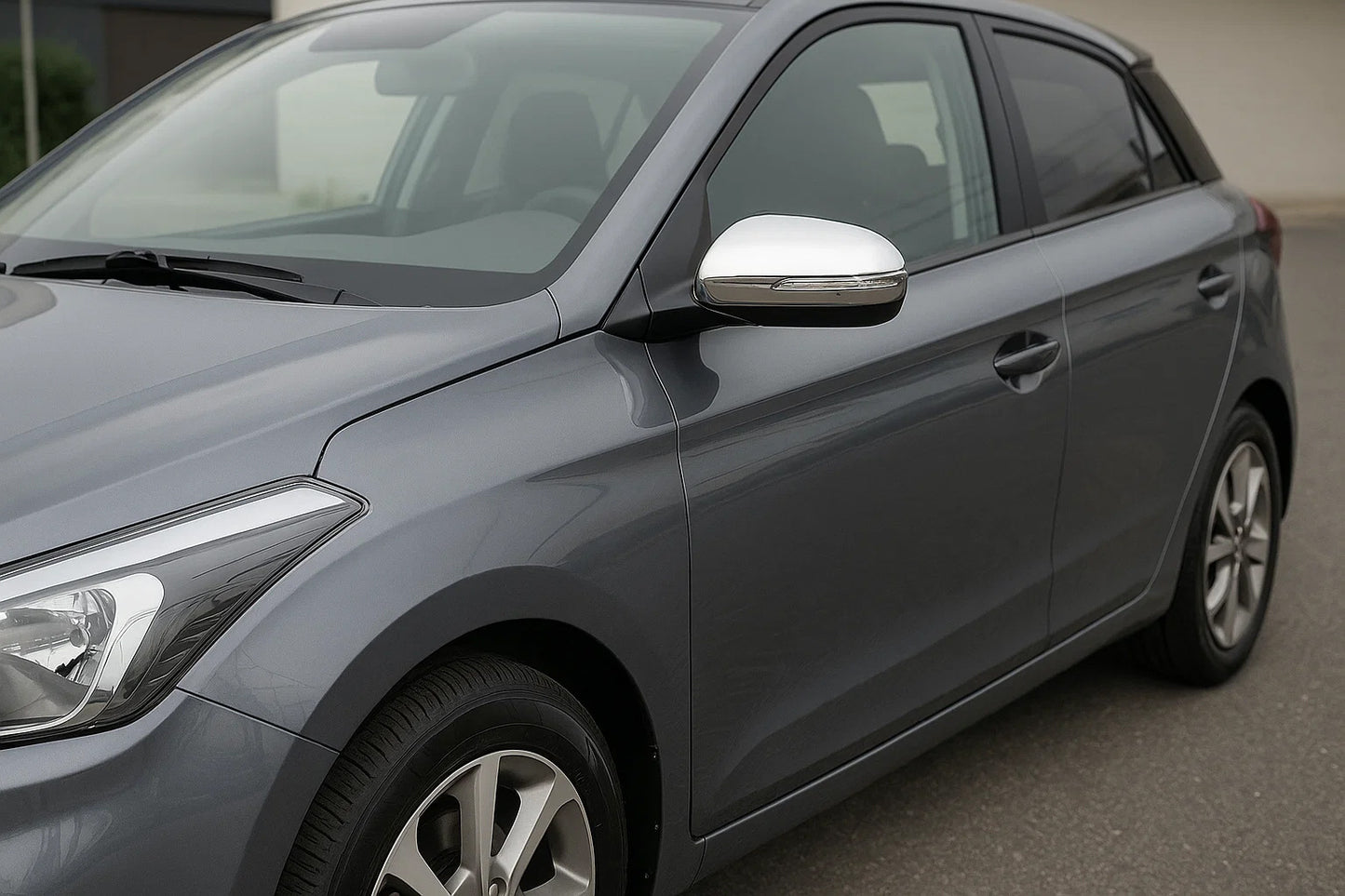Mirror Covers V2 (2 pcs, Stainless Steel) for Hyundai I-20 2014-2020 - image 1