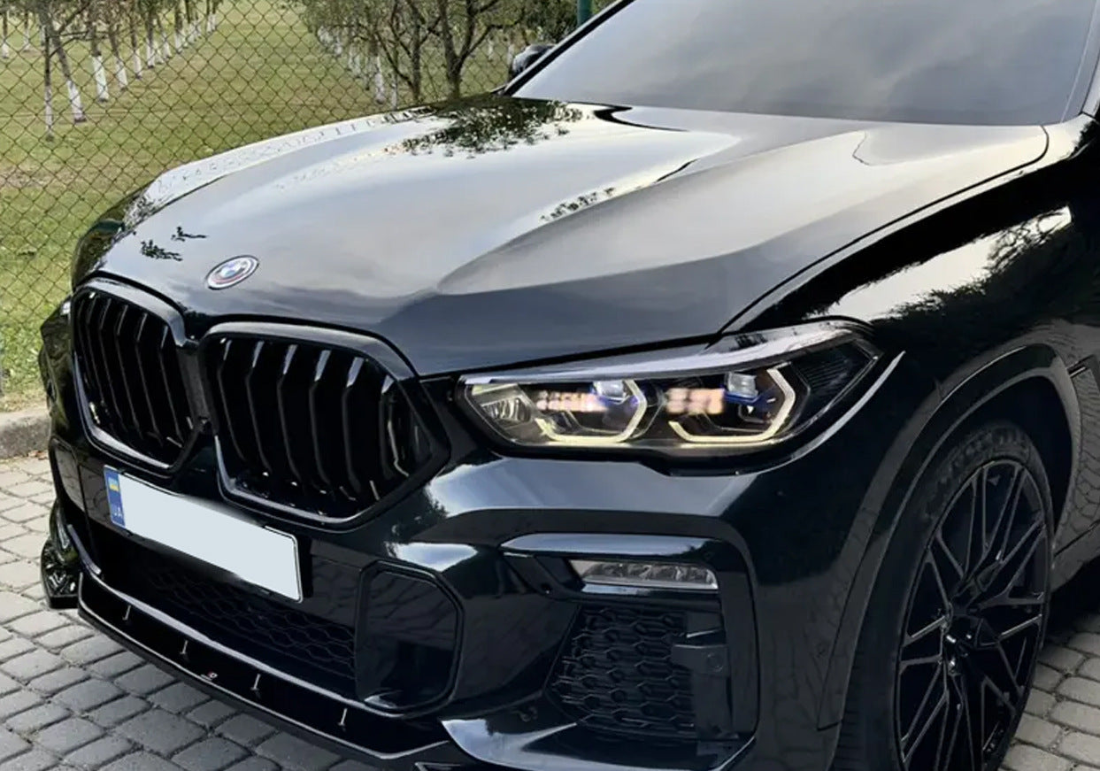 Kidney Grilles 1 Bar (2019-2022, Gloss Black) for BMW X6 G06 2019–2027 - image 7