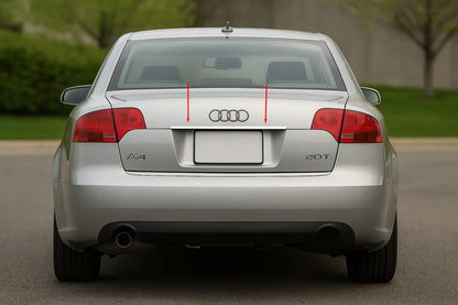 License plate trim (Carmos stainless steel) V-2 for Audi A4 B7 2004-2008 - image 1